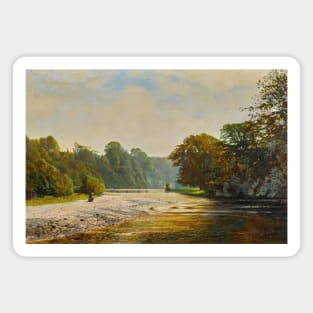 Stepping Stones, Bolton Abbey by John Atkinson Grimshaw Magnet